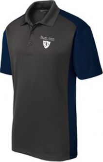Sport-Tek Colorblock Micropique Sport-Wick Polo, Grey/Navy